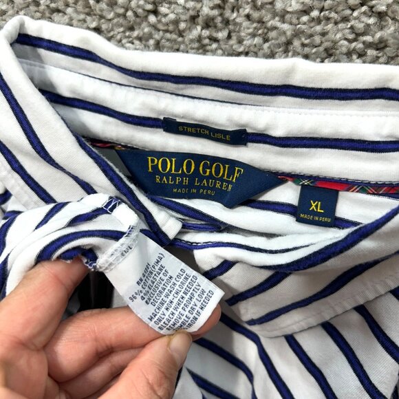 Ralph Lauren Sz Extra Large Polo Golf Stripe Stretch Short Sleeve - Picture 7 of 9